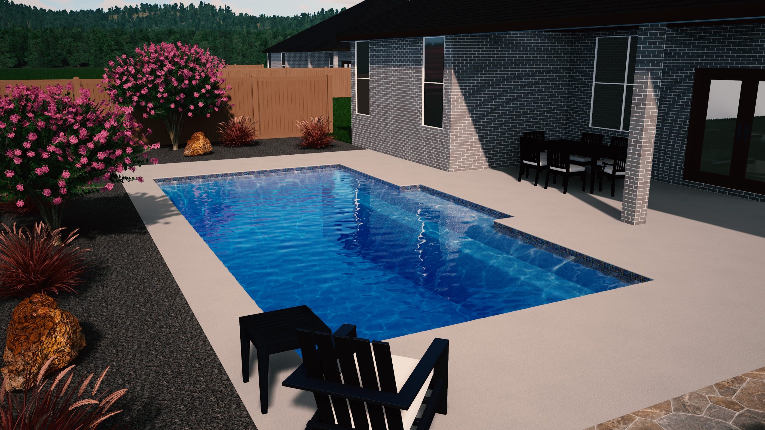 Expert POOL-ology technicians meticulously install a top-rated fiberglass pool in Santa Rita Ranch, TX, ensuring lasting quality